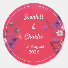 Raspberry Wildflower - pegatina invitado