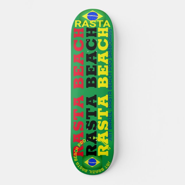 RASTA BEACH JMT BRAZIL 8 Placa de skateboard de 1/ (Anverso)