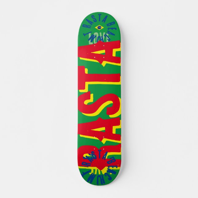RASTA BRAZIL 7 Placa de skateboard de 3/4" (Anverso )