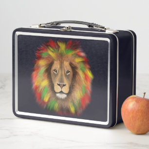 Rasta cabeza de león rojo dibujo verde amarillo Ja