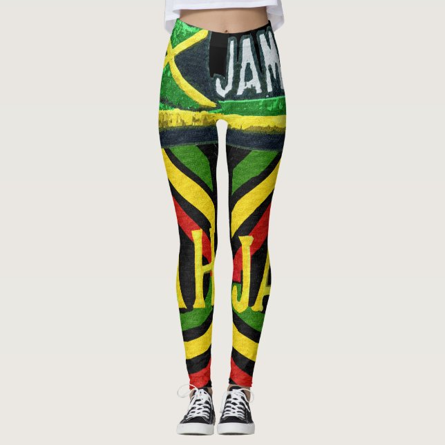 Rasta Jah Jamaican Leggings (Anverso)