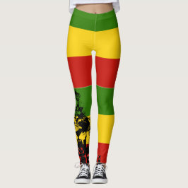 Rasta Leggings Oro Rojo Verde León