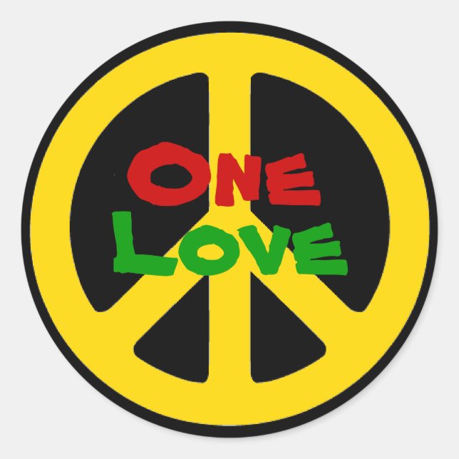 Rasta One Love Pegatina (Anverso)