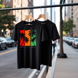 Rasta Palm Beach Vibes Camiseta Gráfico