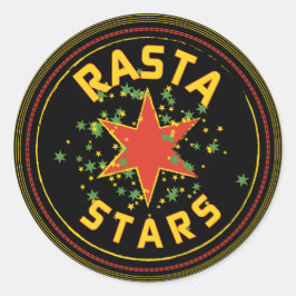 Rasta Stars Round Pegatina