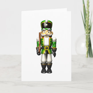 Rastreador de nueces en verde - Tarjeta de Navidad