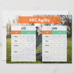 Rastreador de títulos AKC Agility Master STD y JWW
