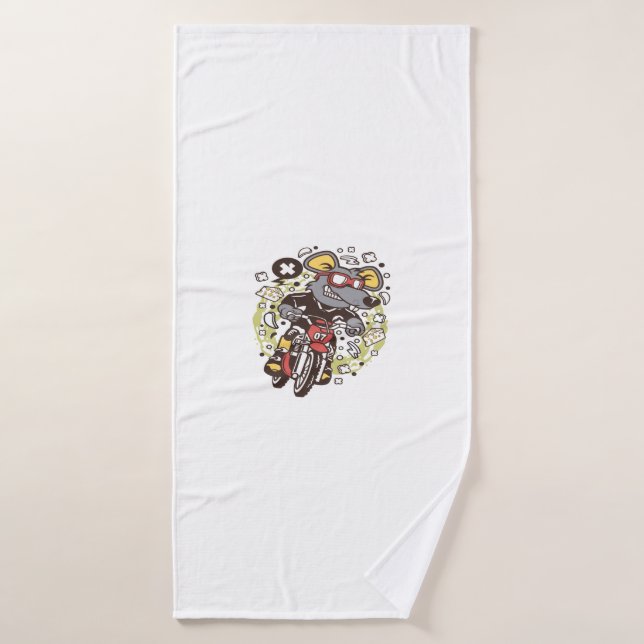 Rat Motocross Rider (Toalla de baño)