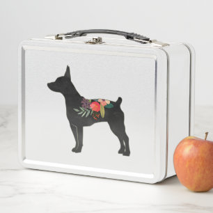 Rat Terrier CC Dog Boho Floral Silhouette