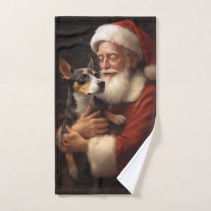 Rat Terrier Con Santa Claus Navidades festivos