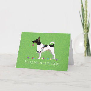Rat Terrier Feliz Navidad de perro travieso