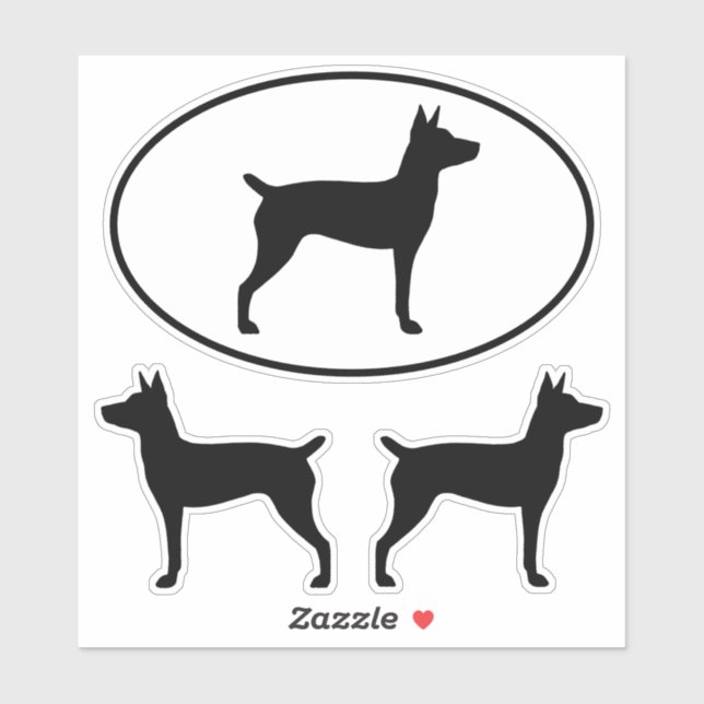 Rat Terrier Mascota Dog Silhouettes Vinyl Pegatina (Hoja)