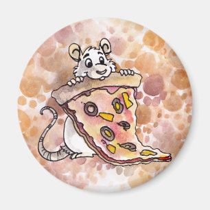 Rata con el imán de la pizza