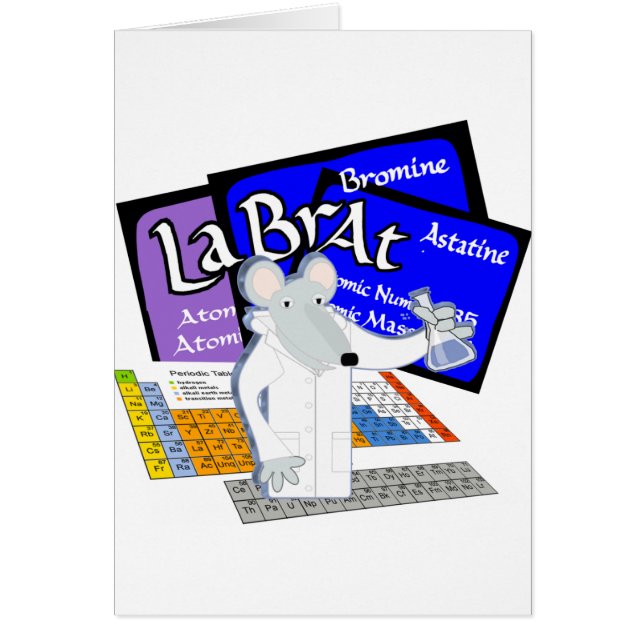 Rata de laboratorio con elementos de la tabla peri (Frente)