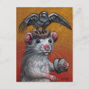 Rata en la postal Gorra Raven
