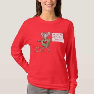 Rata linda de la camiseta de la tarjeta del día d
