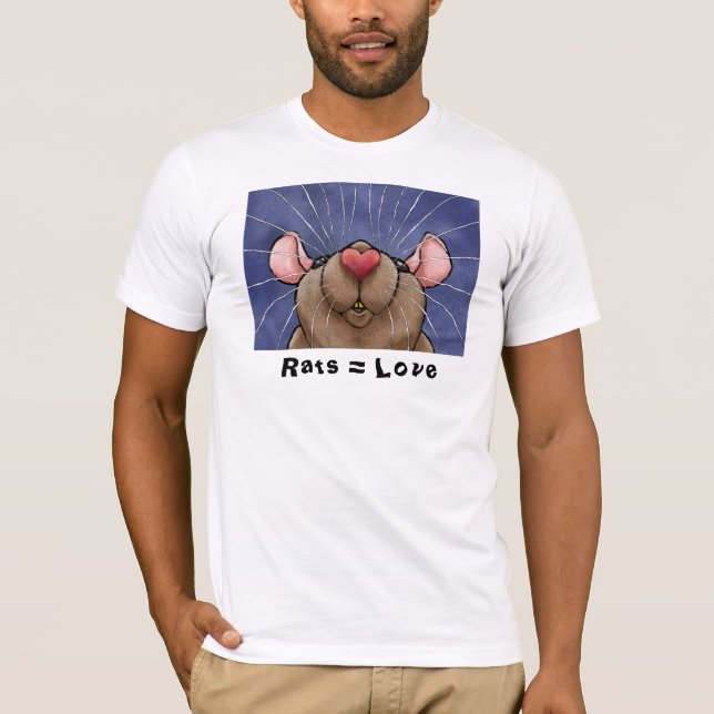 Ratas = Camiseta de rata amorosa (Anverso)