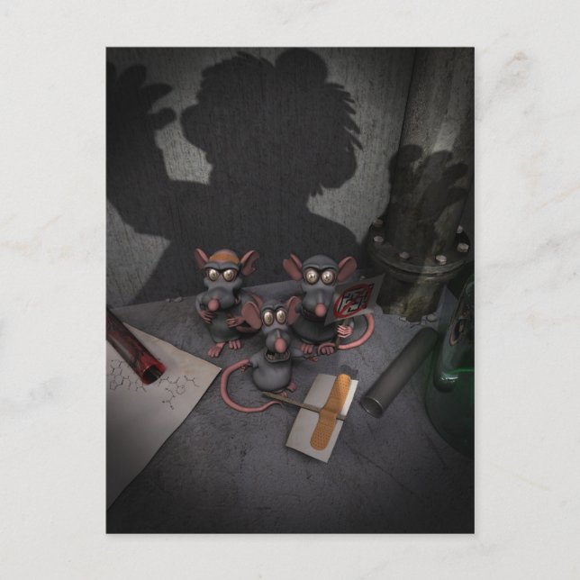 Ratas de laboratorio unen la postal (Anverso)