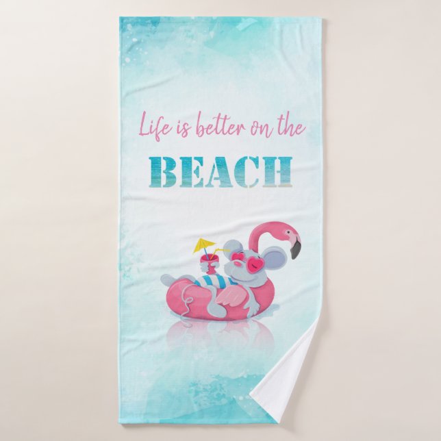 Ratón Adorable  Playa con Estilo (Toalla de baño)