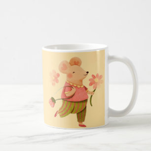 Ratón Alegre en Flor – Taza de Café Caprichosa