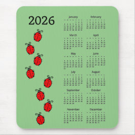 Ratón Alfombrilla Calendario 2026 de Mariquitas