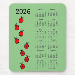 Ratón Alfombrilla Calendario 2026 de Mariquitas