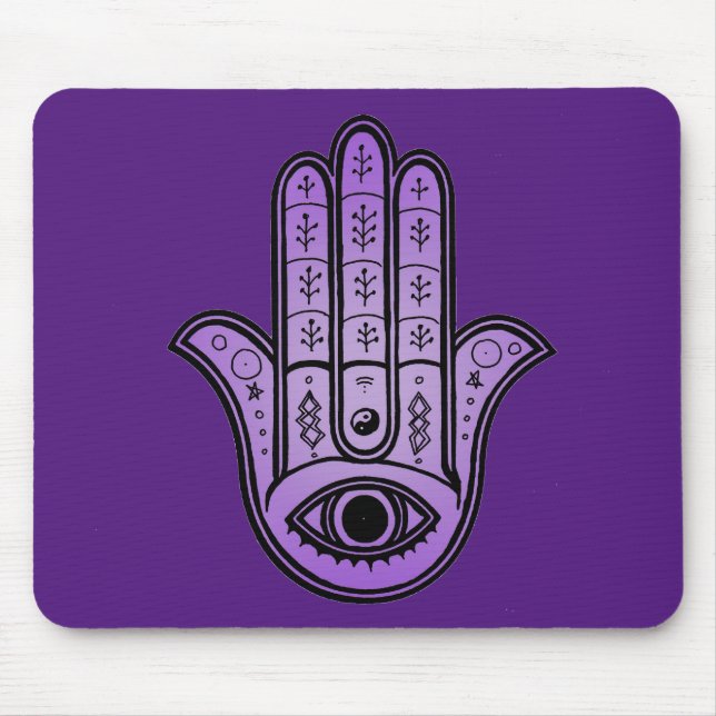 Ratón Alfombrilla con diseño de Mano de Hamsa (Frente)