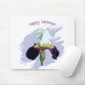 Ratón Alfombrilla cuadrada de iris púrpura y blanco
