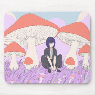 Ratón Alfombrilla de anime Cottagecore de hongos