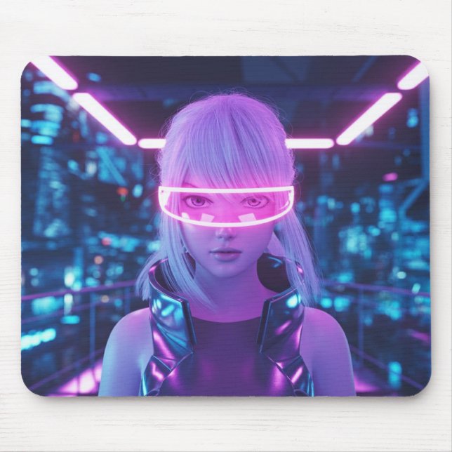 Ratón Alfombrilla de anime cyberpunk genial (Frente)