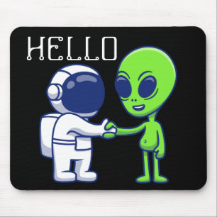 Ratón Alfombrilla de astronauta conoce a alienígena