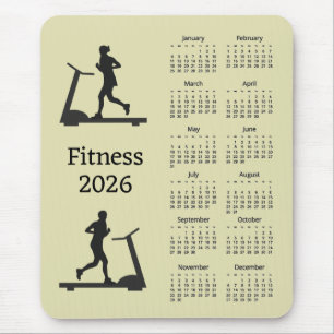 Ratón Alfombrilla de calendario de fitness 2026