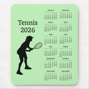 Ratón Alfombrilla de calendario de tenis 2026