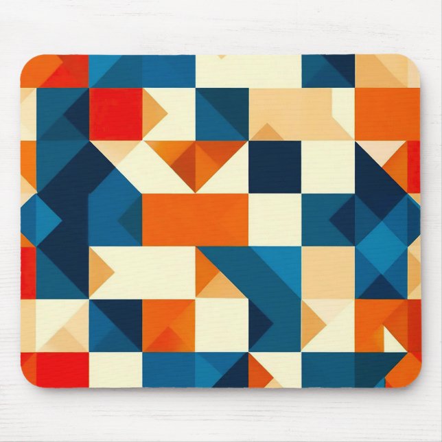 Ratón 🟦 Alfombrilla De Escritorio De Geometría Moderna  (Frente)