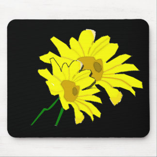 Ratón Alfombrilla de flores amarillas