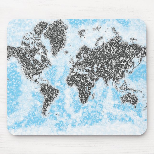 Ratón Alfombrilla de Mapa Mundial (Frente)