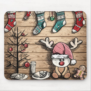 Ratón Alfombrilla de Navidad de Reno Lindos