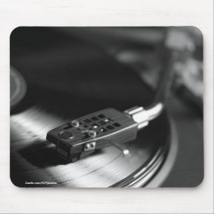 Ratón Alfombrilla de ratón: Disco de vinilo en un tocadi