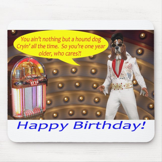 Ratón alfombrilla de ratón. Feliz cumpleaños, perro elvi (Frente)