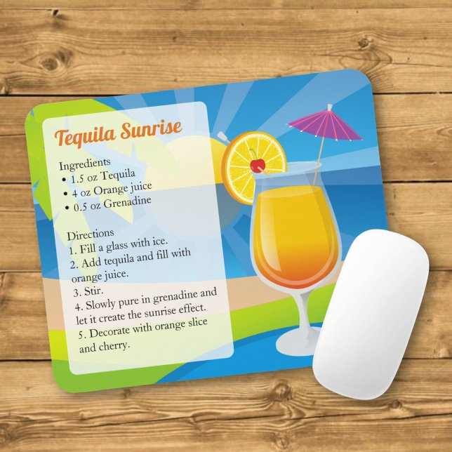 Ratón Alfombrilla de receta de Tequila Sunrise (Subido por el creador)