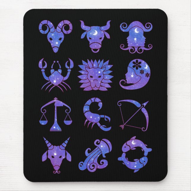 Ratón Alfombrilla de signos del zodiaco (Frente)