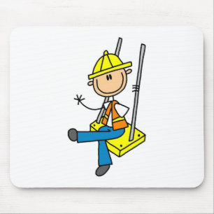 Ratón Alfombrilla de trabajador de la construcción en ra
