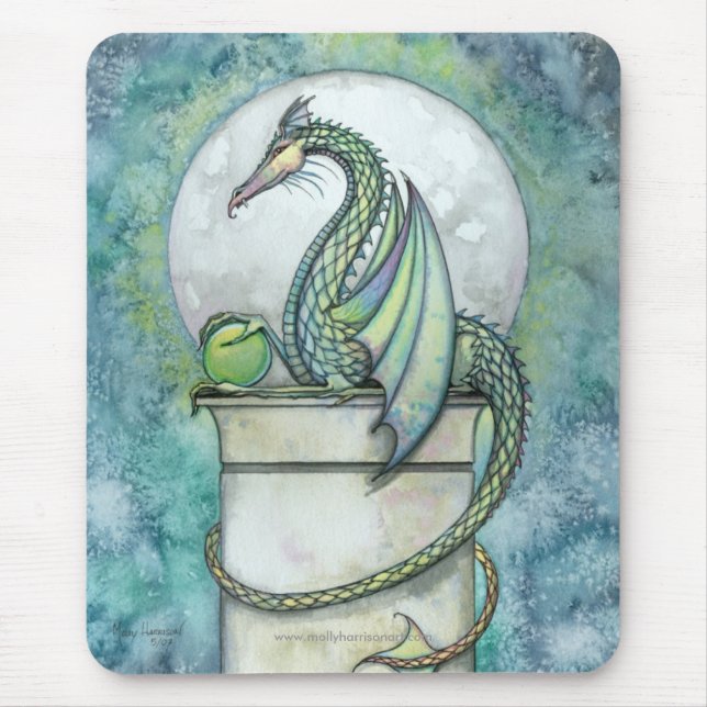 Ratón Alfombrilla Green Dragon de Molly Harrison (Frente)