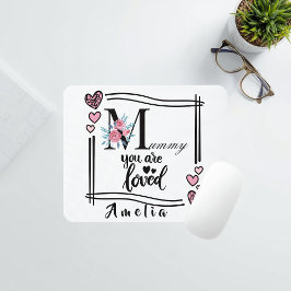 Ratón Alfombrilla personalizada de flores para mamá