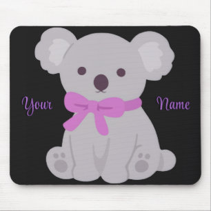 Ratón Alfombrilla personalizada de koala sentado lindo K
