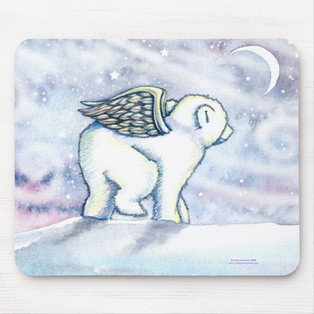 Ratón Alfombrilla Polar Bear Angel Cub de Molly Harrison (Frente)