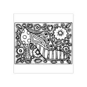 RATÓN BLANCO Y SELLO DE GOMA DE ZAPATOS