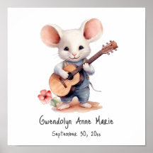 Ratón de arte de enfermería tocando guitarra, mano