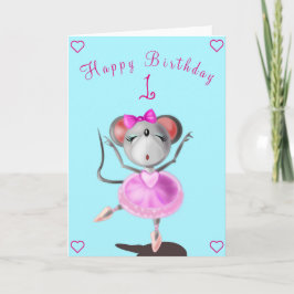 Ratón de bailarina de ballet de tarjetas de cumple