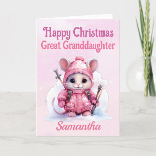 Ratón de invierno rosado de la Gran Nieta navidad